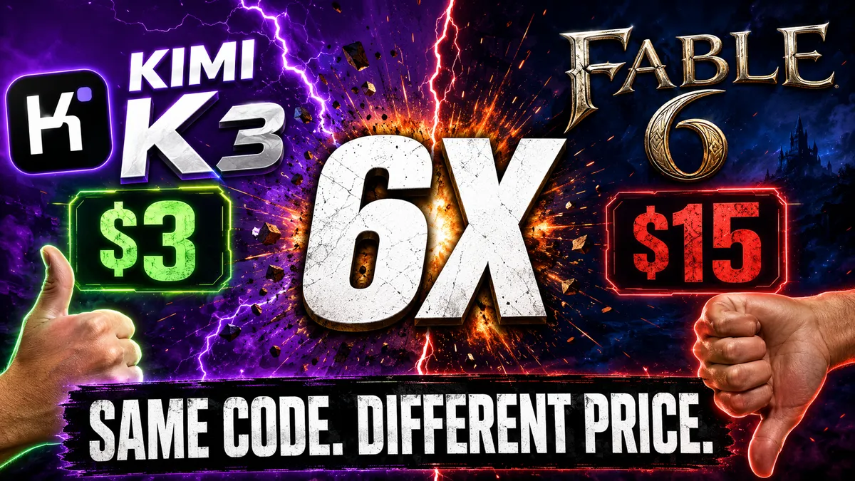 Split comparison of Kimi K3 and Claude Fable 5 with pricing tags